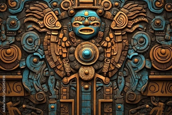 Fototapeta Unveiling the Historical Influence of Mayan Patterns in Modern Art. 