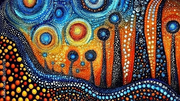 Fototapeta Vibrant Cultural Background Featuring Indigenous Patterns