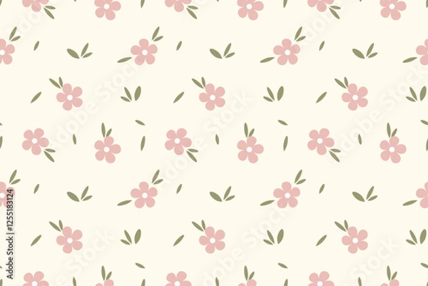 Obraz Cute flowers seamless repeat pattern