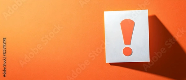 Obraz White exclamation mark on an orange background
