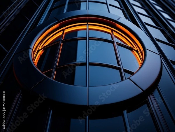 Obraz Modern architecture with unique circular detail.