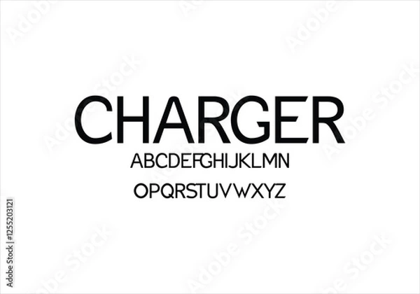 Fototapeta Charger font for logo and headline. Isolated vector typeset