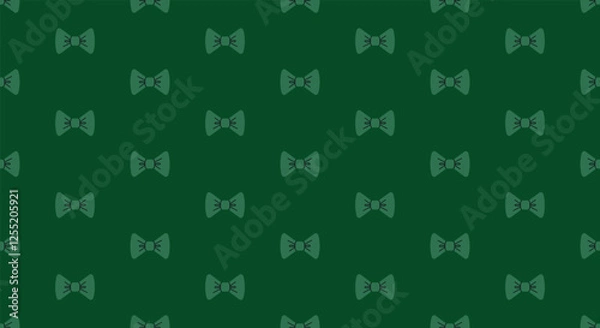 Fototapeta Seamless horizontal pattern with green bow tie. Vector St. Patrick's Day repeat pattern for decoration and print. Holiday elegance repetition pattern