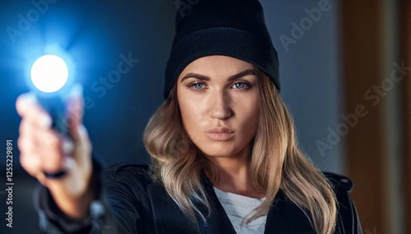 Obraz Junge Frau in der Dunkelheit