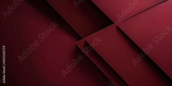 Fototapeta A minimalist design with a pure burgundy background, Strong lines and smooth edges, Contemporary minimalist style