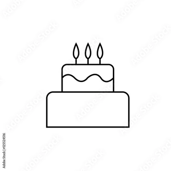 Obraz cake outline icon illustration