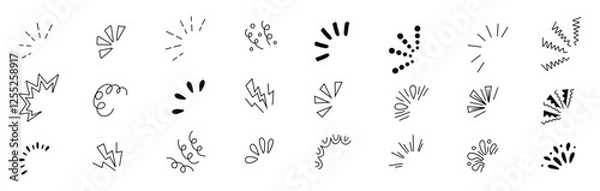 Fototapeta explosion, burst, and surprise ray icon in a hand-drawn continuous line style.