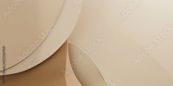 Fototapeta A minimalist layout with a muted beige background, Abstract shapes and clean lines, Contemporary minimalist aesthetic