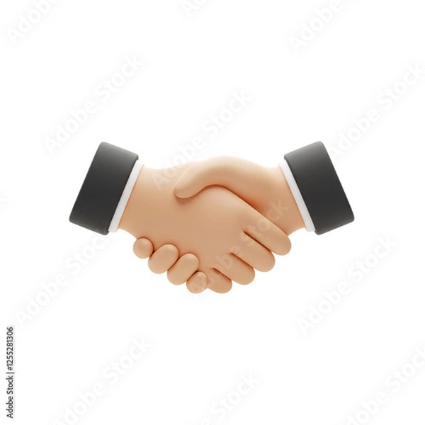 Obraz 3d handshake icon isolated on white background
