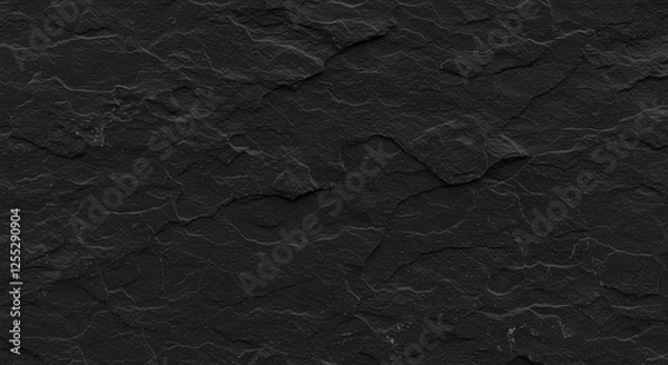 Obraz Deep black slate rock shows many rugged textures patterns