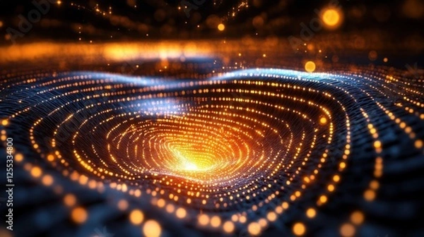 Fototapeta Quantum System Glowing with Swirling Binary Qubit P