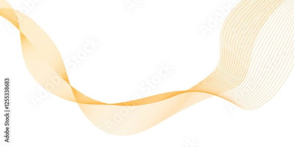 Fototapeta Abstract orange wavy line background, Abstract background with lines and smoke waves, elegant wavy lines Set in a minimalist Style on a clear background.