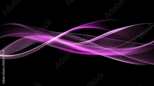 Fototapeta Abstract Purple Waves on Dark Backdrop Visual Art Design for Modern Graphic Composition
