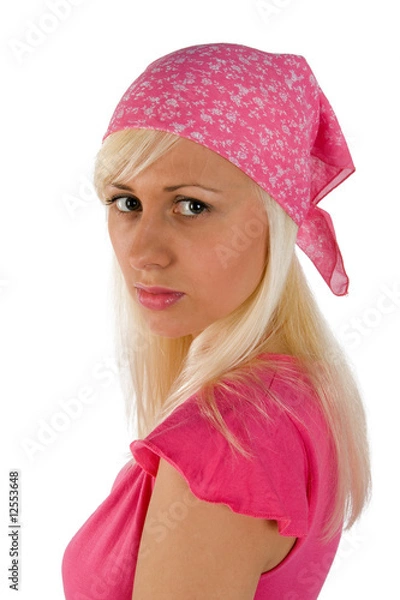 Obraz blonde in a pink blouse