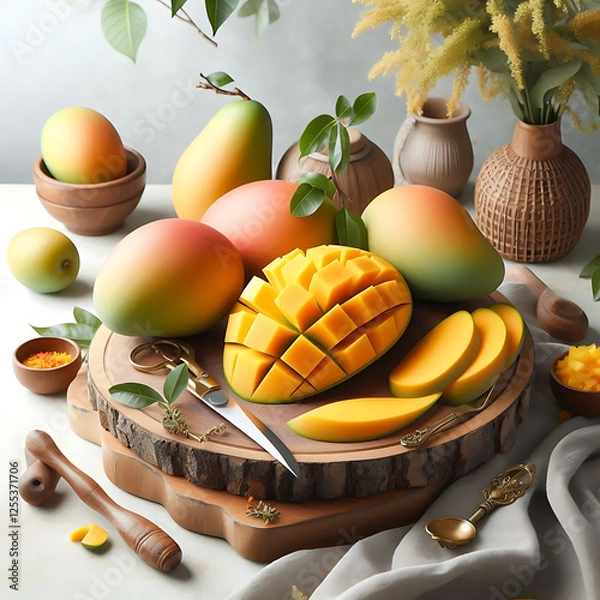 Obraz Fresh, Juicy, and Irresistible – The Perfect Mango Treat for Summer