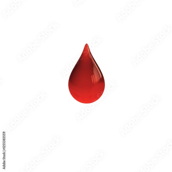 Obraz A single red blood drop on black background medical health care