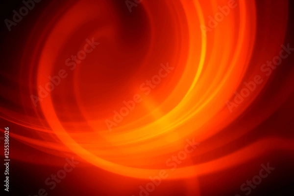 Fototapeta Dynamic Black Background with Radiant Orange Light Trails in Long Exposure