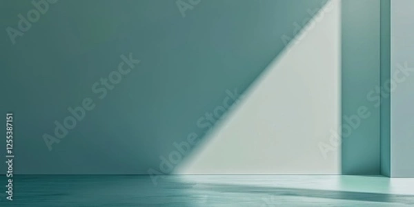 Obraz A sleek minimalist design with a muted teal background, Smooth surfaces and sophisticated tones, Contemporary minimalist style