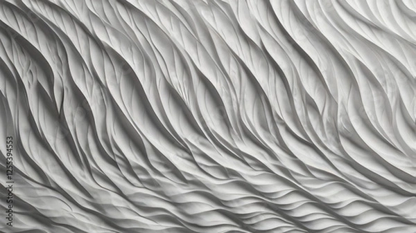 Fototapeta Abstract White Wave Forms - Stylish Monochromatic Seamless Background for Modern Projects
