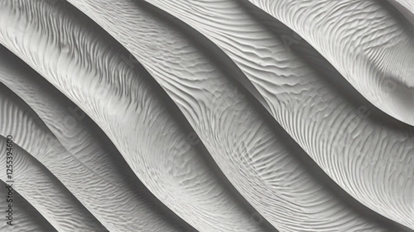Fototapeta Minimalist White Wave Texture Pattern - Modern Seamless Background with Monochromatic Design