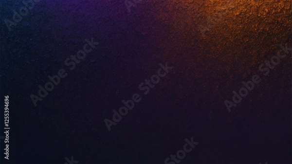Fototapeta Modern Abstract Gradient Background with Grainy Texture - Dark Purple, Orange, and Blue for Banners