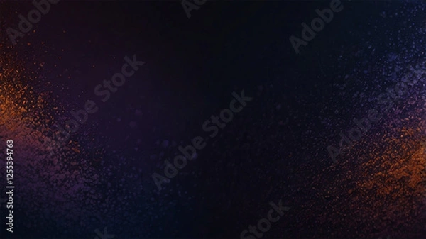 Fototapeta Dark Purple, Orange, and Blue Grainy Gradient Background - Modern Abstract Banner with Copy Space