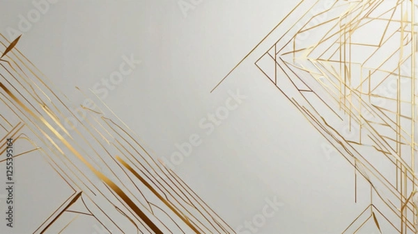 Fototapeta Luxury Gold Background with Abstract Arrows - Modern Futuristic Design for Presentations