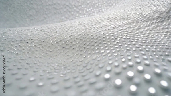 Fototapeta Wave Pattern with Connecting Dots and Lines - Minimalist White Futuristic Background