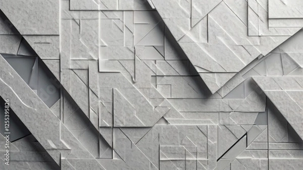 Fototapeta Abstract White Background with Geometric Triangle Patterns - Modern Tech Design