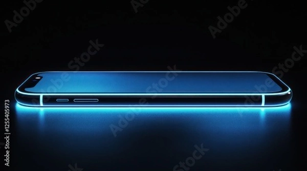 Fototapeta Smartphone with Blue Glow