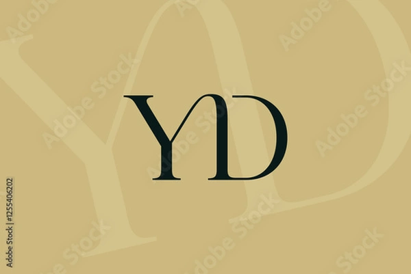 Obraz YD or DY letter logo icon design. Classic style luxury initials monogram.