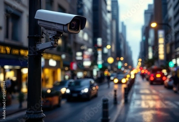 Fototapeta closed circuit cameras cctv on the streets of the big city