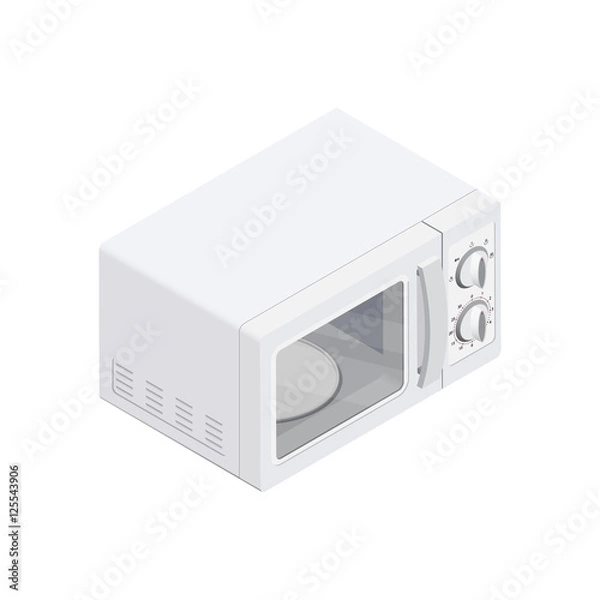 Fototapeta microwave oven Isometric Vector Illustration