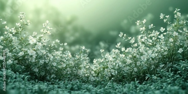 Fototapeta Enchanted Spring Meadow: A Dreamlike Landscape of Delicate White Flowers