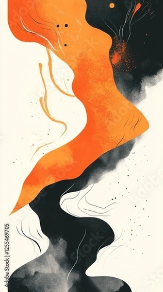 Fototapeta abstract orange with nice combination color vertical background