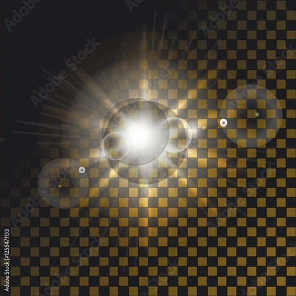 Fototapeta Vector bright star on a dark background