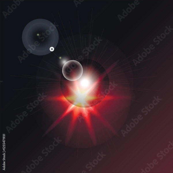 Fototapeta Vector bright star on a dark background