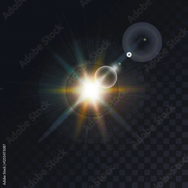 Fototapeta Vector bright star on a dark background