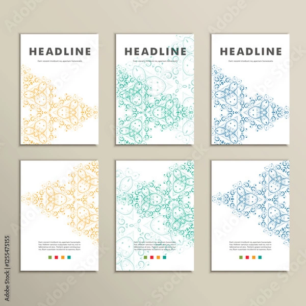Fototapeta Vector set with abstract pattern