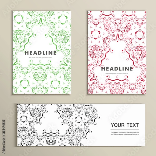 Fototapeta Vector set with abstract pattern