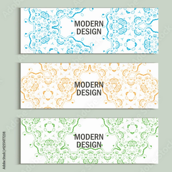 Fototapeta Vector set with abstract pattern