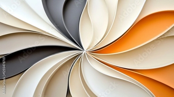Obraz Abstract Colorful Spiral Design with Smooth Paper Curves