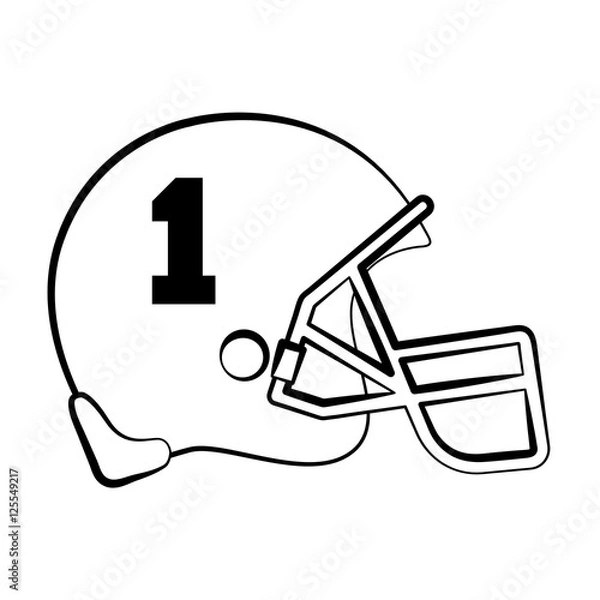 Fototapeta american football helmet isolated icon vector illustration design
