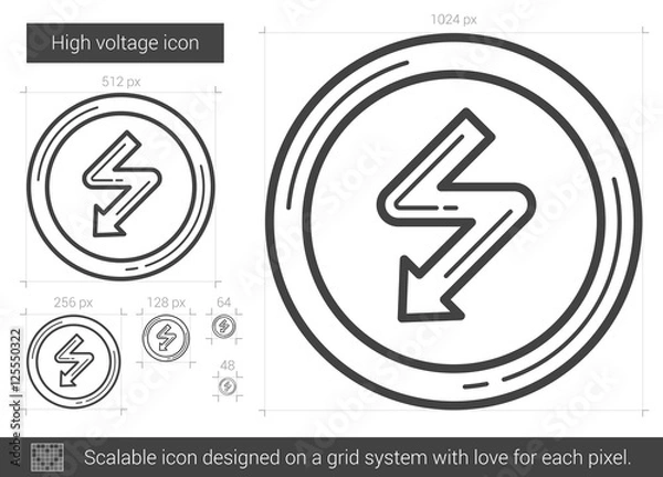 Obraz High voltage line icon.
