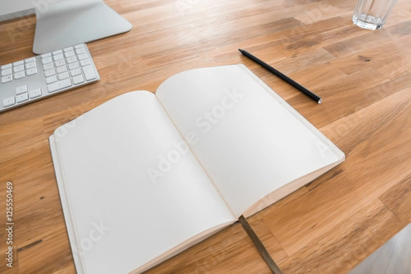 Fototapeta Notizbuch auf Design-Schreibtisch