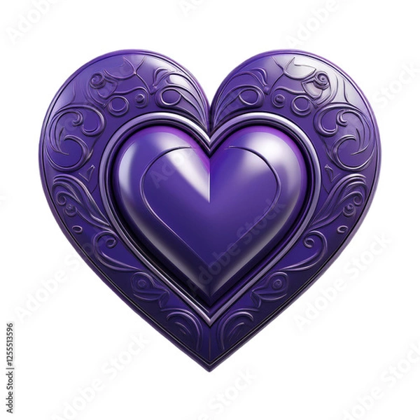 Obraz red heart 3d render icon isolated on transparent background cutout