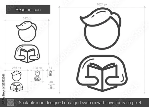 Obraz Reading line icon.