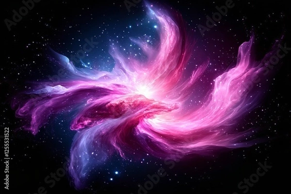 Obraz Colorful cosmic nebula swirling with vibrant gases in a deep space setting