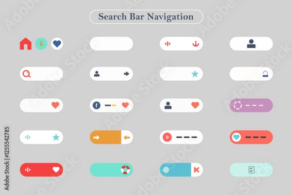Fototapeta Search Bar Or Navigation Bar Icon Elements Design