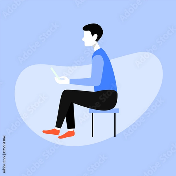 Fototapeta Modern Digital business people working character vector Illustration design. Simple and minimalist vector illustration.